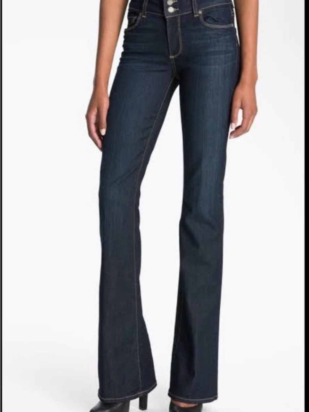 PAIGE Hidden Hills Straight Dark Blue Jeans